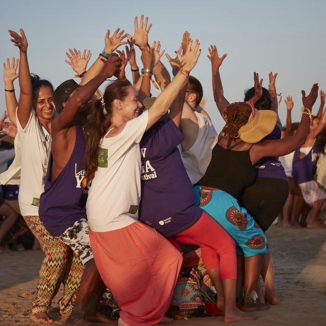 People dancing on the bech, Lamu Island